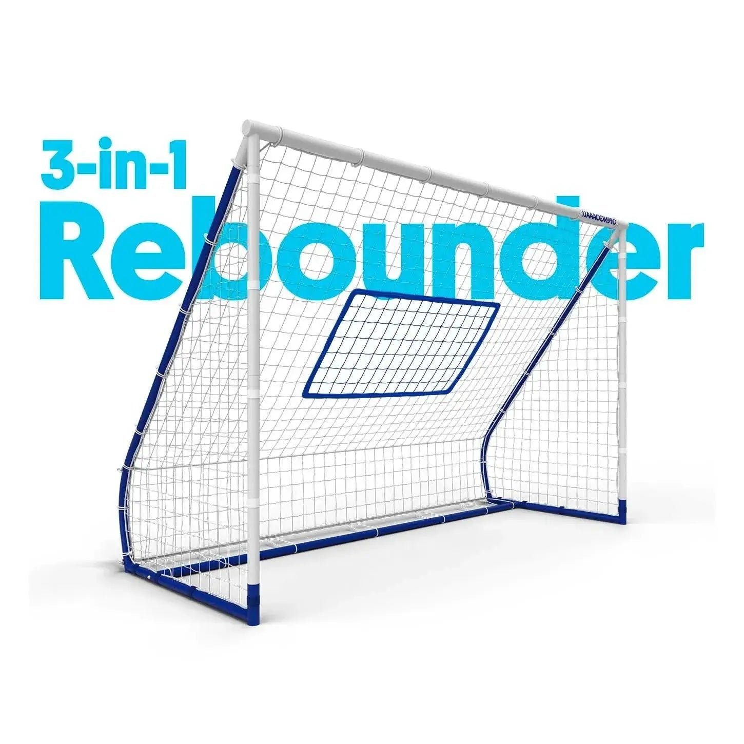 3-in-1 football rebounder with steel frame and durable net for versatile soccer training
